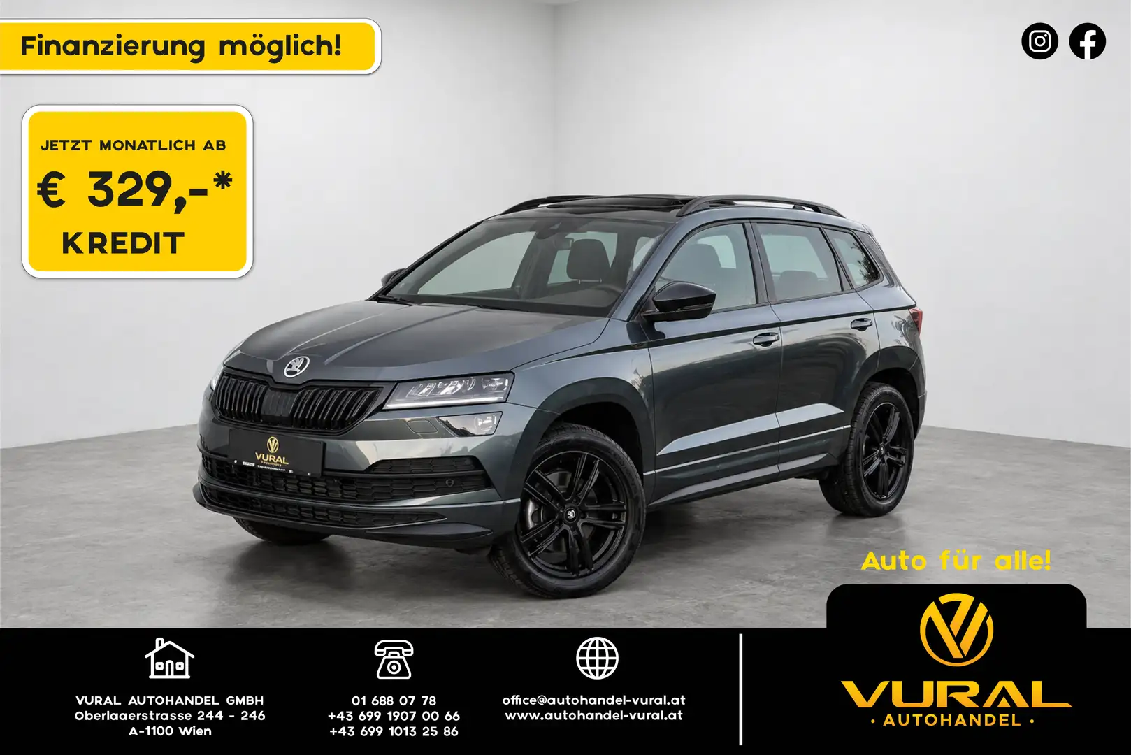 Skoda Karoq 2.0TDI DSG Sportline 4x4 | PANORAMA | Anhängerkupplung | Rückfahrkamera | Virtual Cockpit | Grau - 1