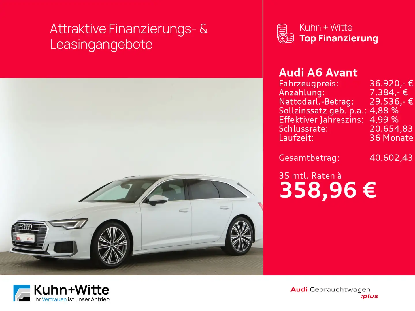 Audi A6 50 TDI quattro sport *Pano*AHK*Matrix*P Weiß - 1