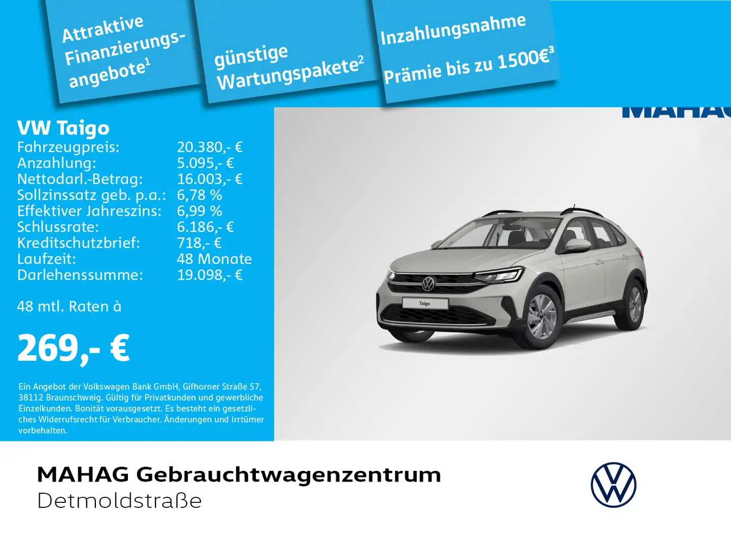 Volkswagen Taigo 1.0 TSI LIFE Navi LED AppConnect Bluetooth Grau - 1