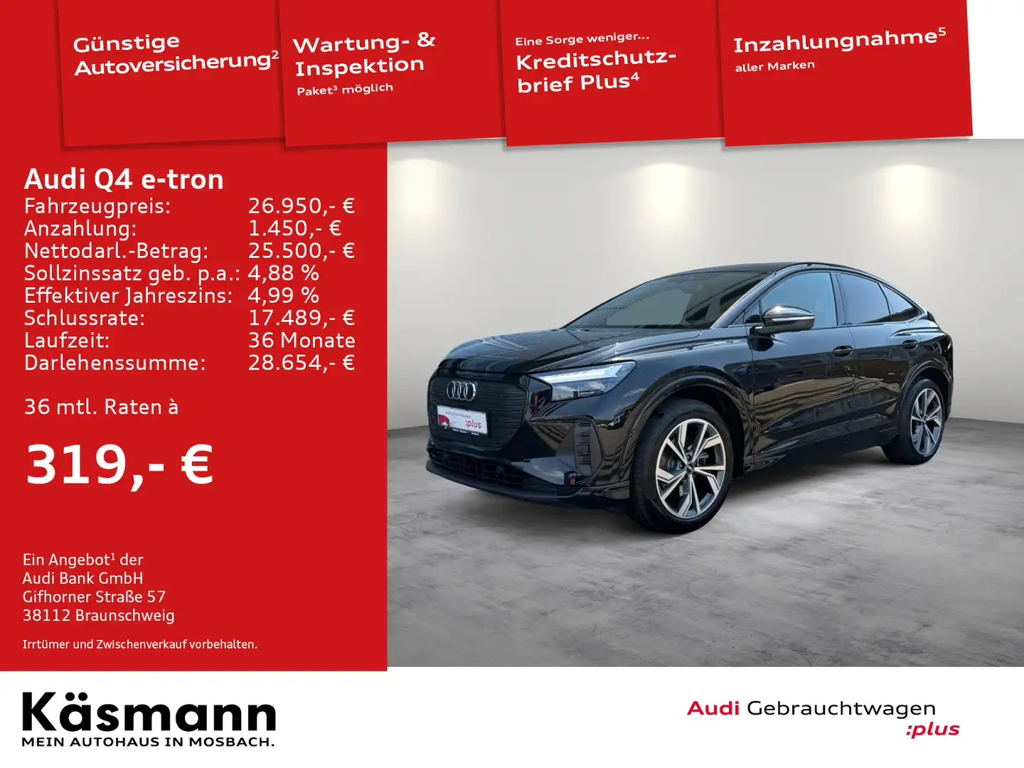 Audi Q4 e-tron Sportback 35 LED SHZ PDC GRA Schwarz - 1