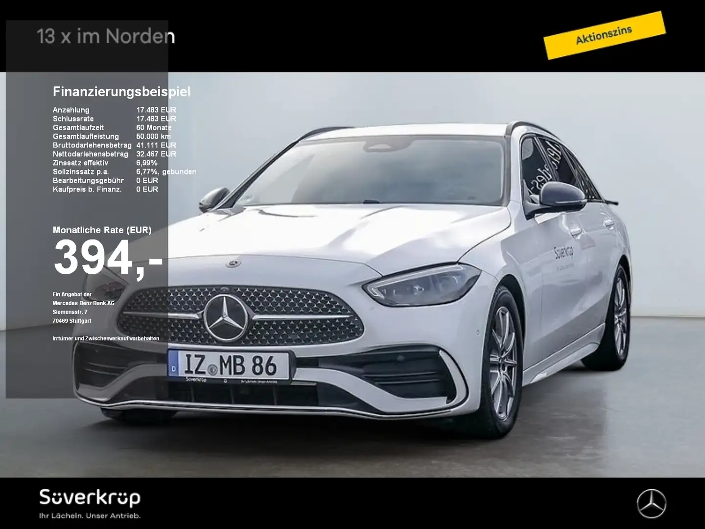 Mercedes-Benz C 200 d T AMG NIGHT SPUR AHK DISTR 360 PDC SHZ Weiß - 1