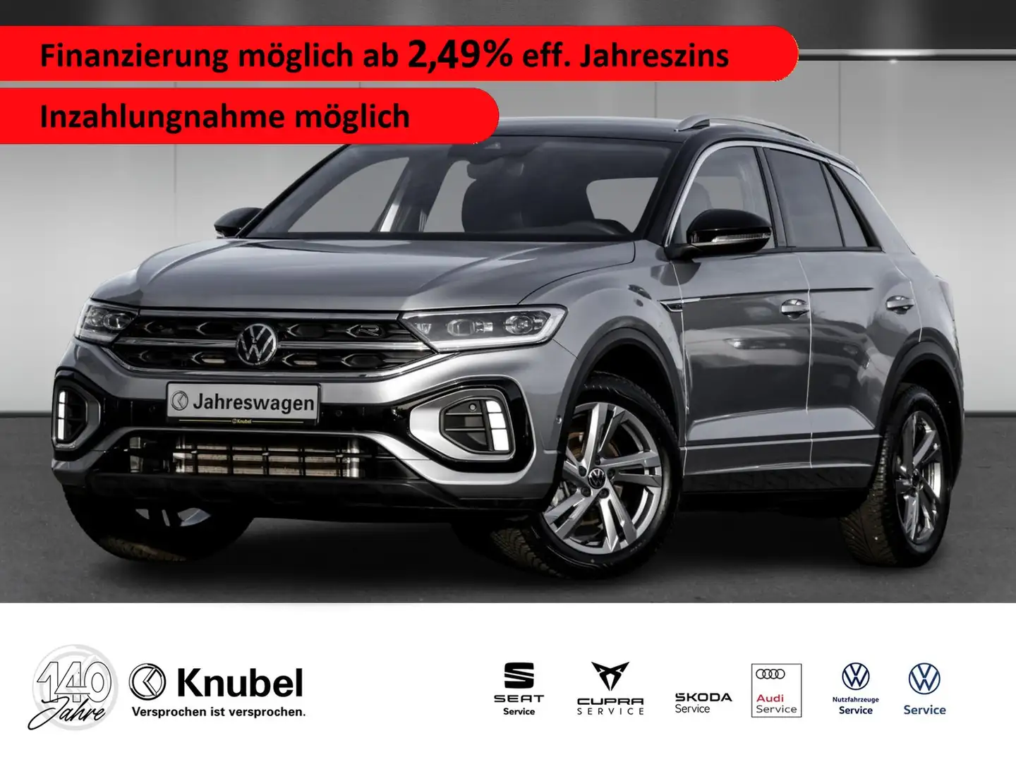 Volkswagen T-Roc R-Line 1.5 TSI DSG LED+ Navi AHK ACC RKamera Silber - 1