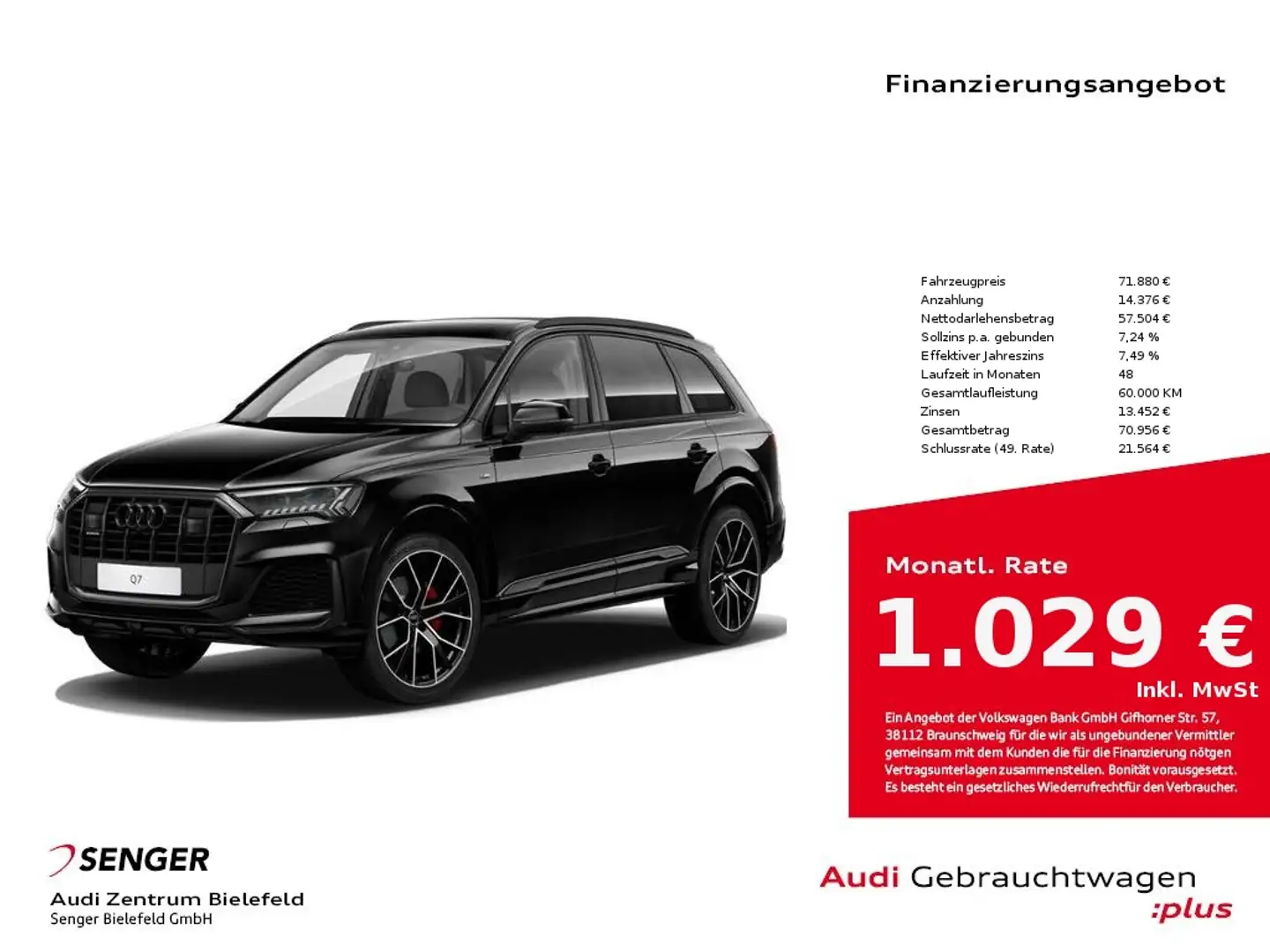Audi Q7 50 TDI quattro Matrix-LED Panorama B&O Navi Zwart - 1