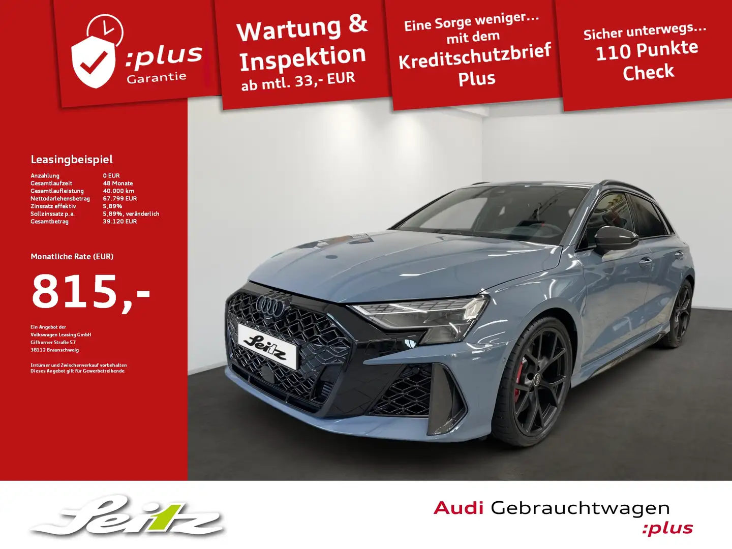 Audi RS3 RS 3 Sportback 2.5 TFSI quattro *SONOS*HEAD-UP*NAV Grau - 1