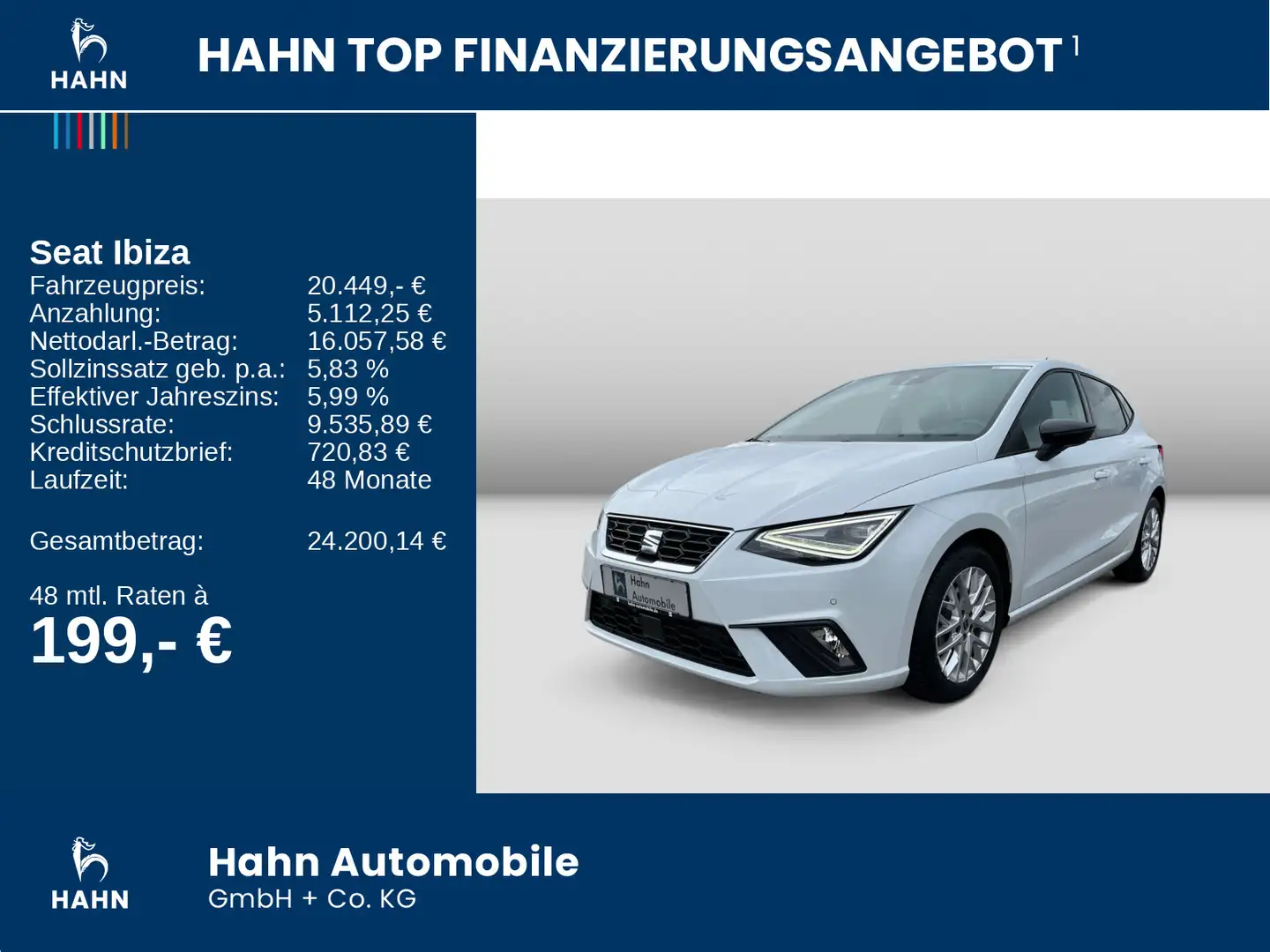 SEAT Ibiza 1.0TSI  DSG FR LED Navi CAM Sitzh APP DAB Weiß - 2