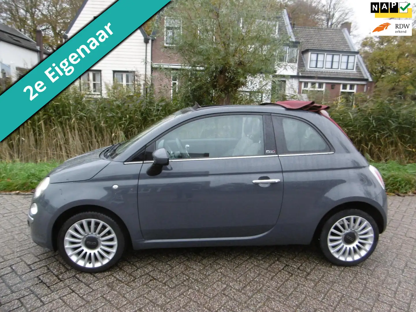 Fiat 500C Cabrio 0.9 TwinAir Turbo S Lounge Airco PDC 99.000 Grau - 1