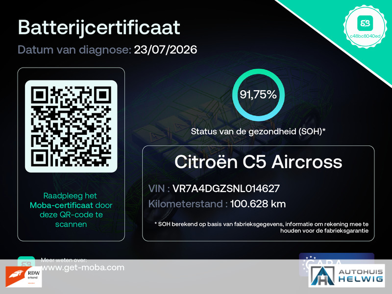 Citroen C5 Aircross 1.6 Plug-in Hybrid 225 Business Plus , SOH 91%, NA — photo 2