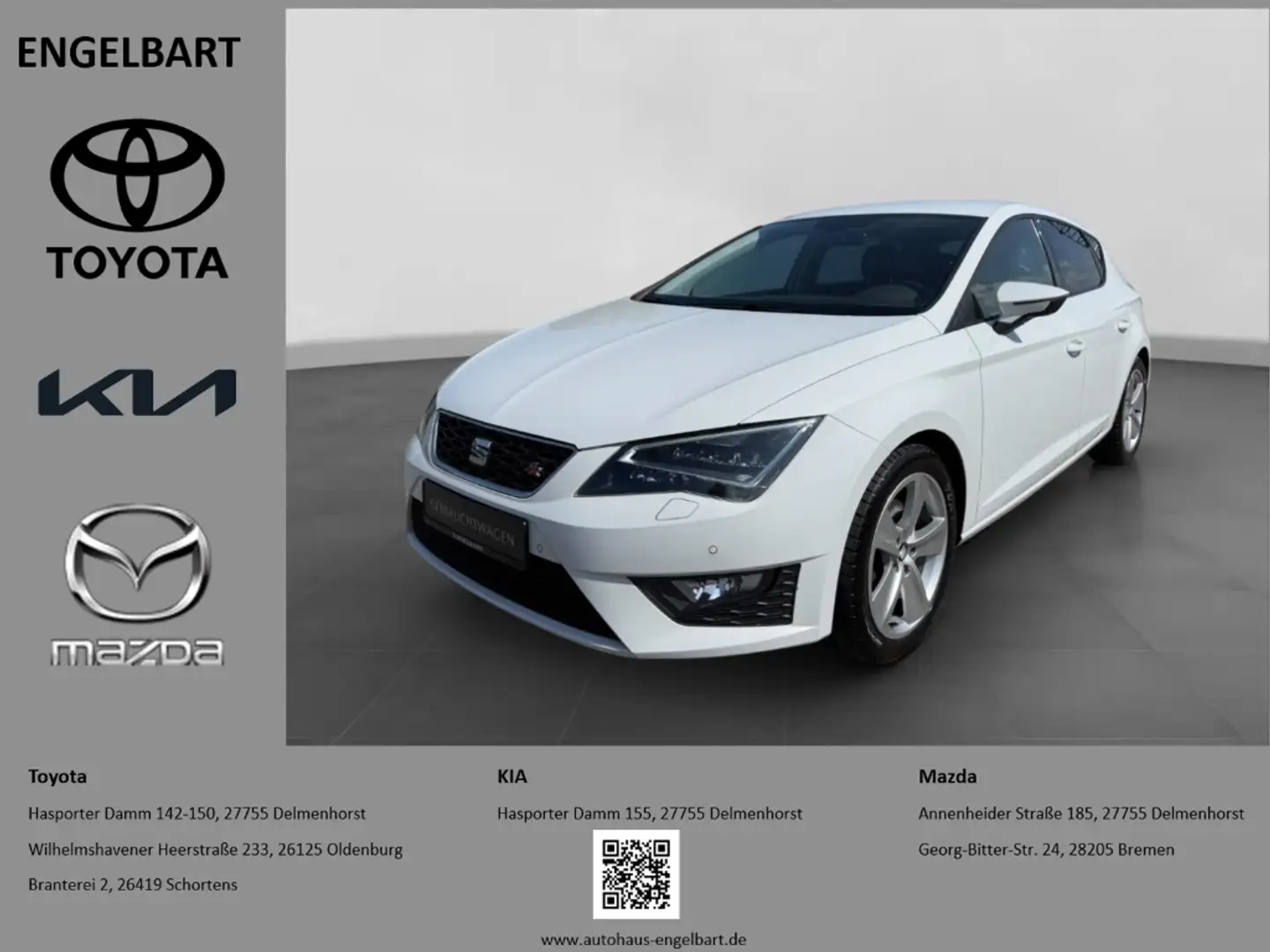 SEAT Leon FR 1.4 TSI-Navi-LED-Tempo-Klima-PDC-SHZ-SRA-Blueto Weiß - 1