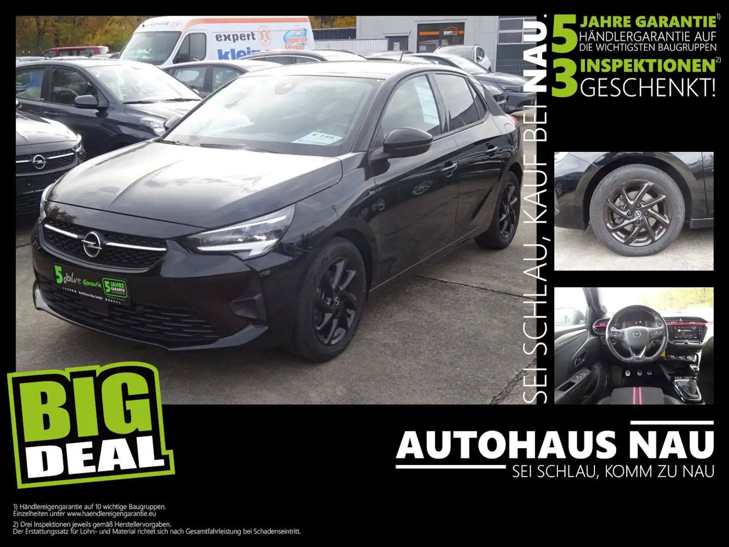 Opel Corsa 1.2 Turbo GS Line Inspektionspaket Big Deal Zwart - 1