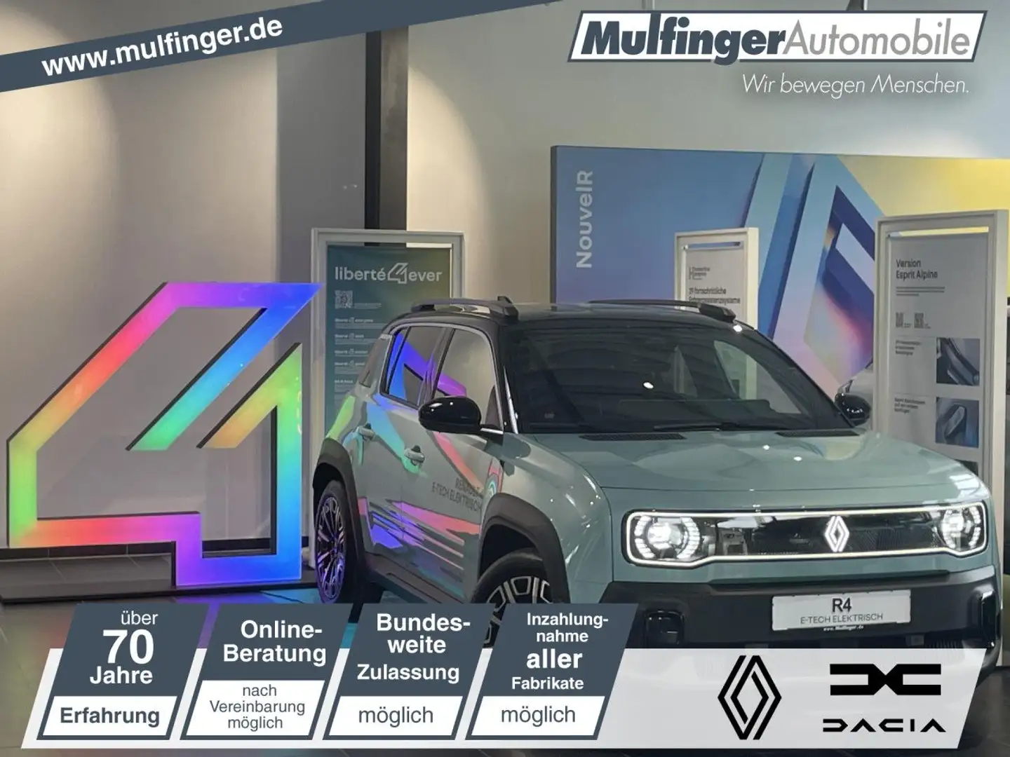 Renault R 4 E-Tech elektrisch Iconic 150 Comfort Range Grün - 1