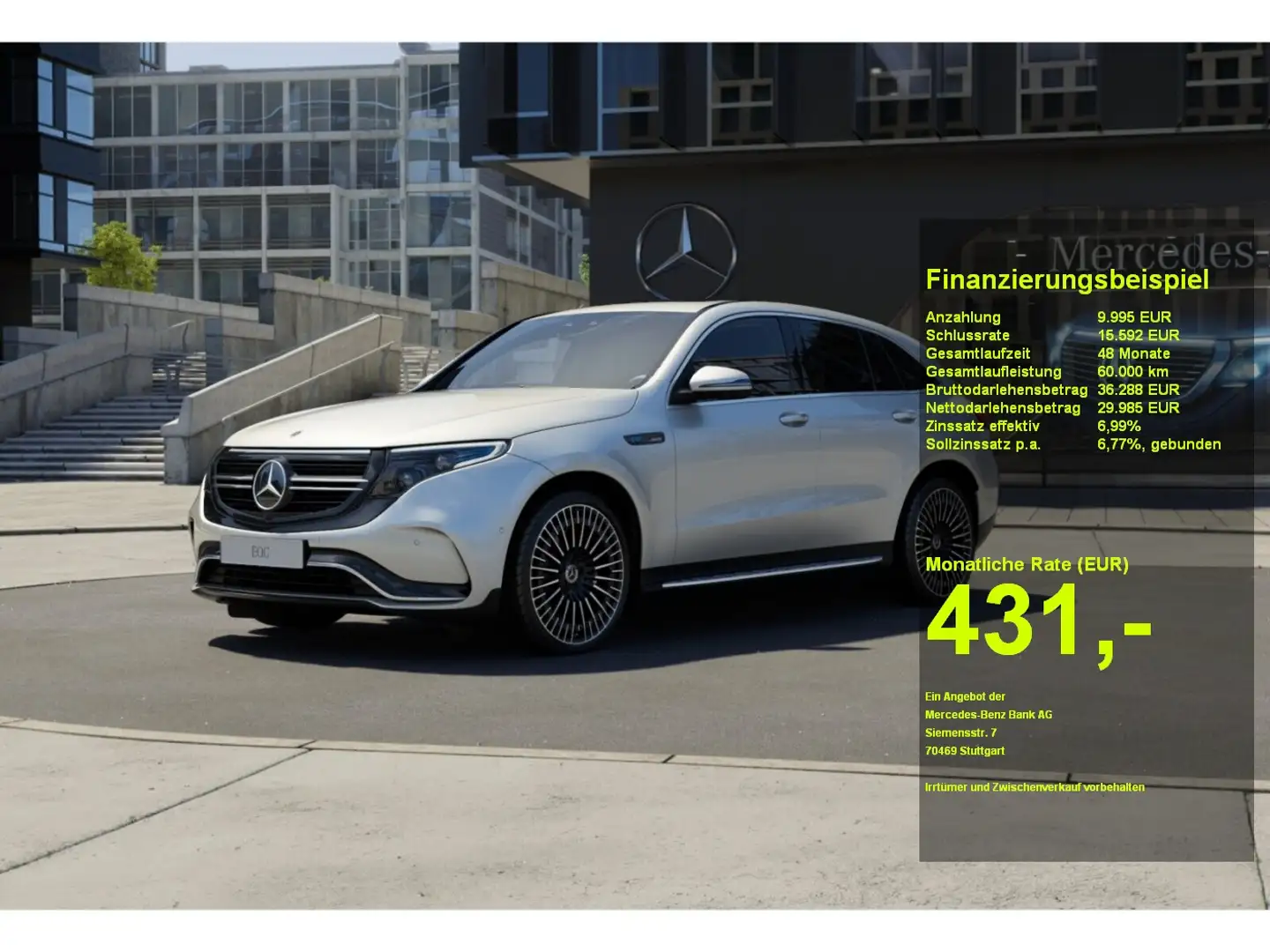 Mercedes-Benz EQC 400 4M AMG Line AMG+SHD+MBeam+AHK+360°+HuD Weiß - 1