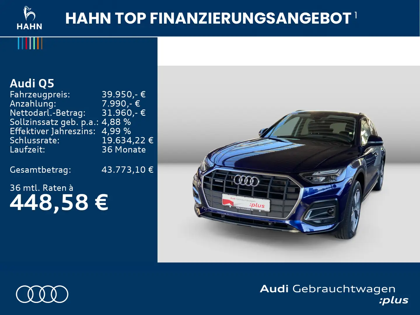 Audi Q5 50 TFSIe quattro S tronic AHK Cam Navi Blau - 2