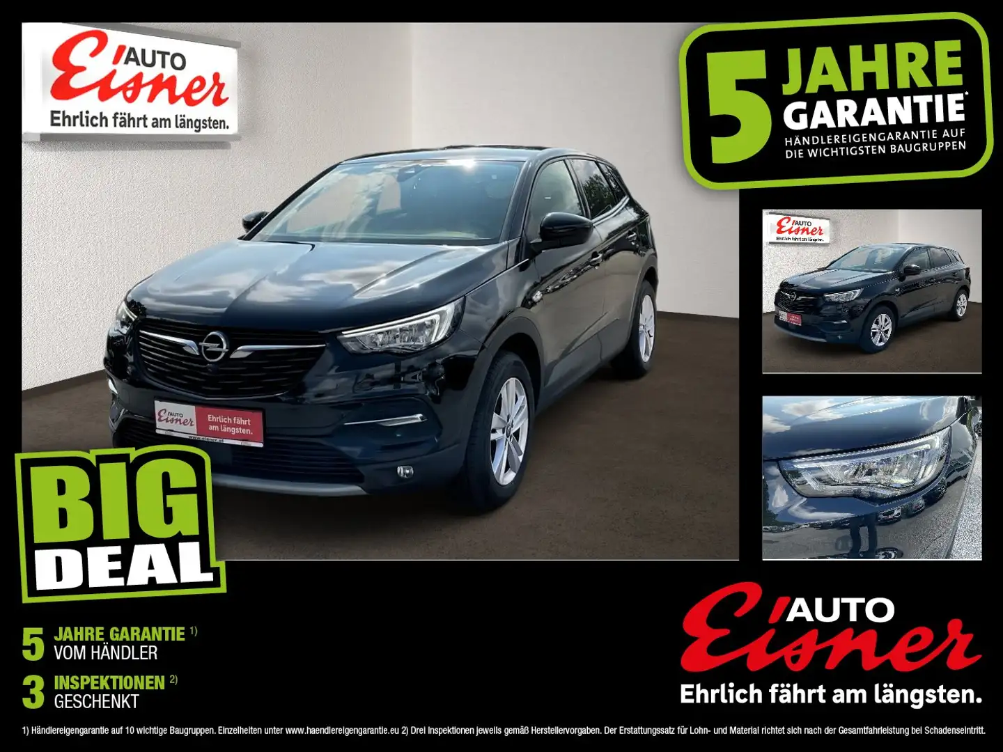 Opel Grandland X 1.5 D Elegance 2xKlima 360 DynLicht Schwarz - 1