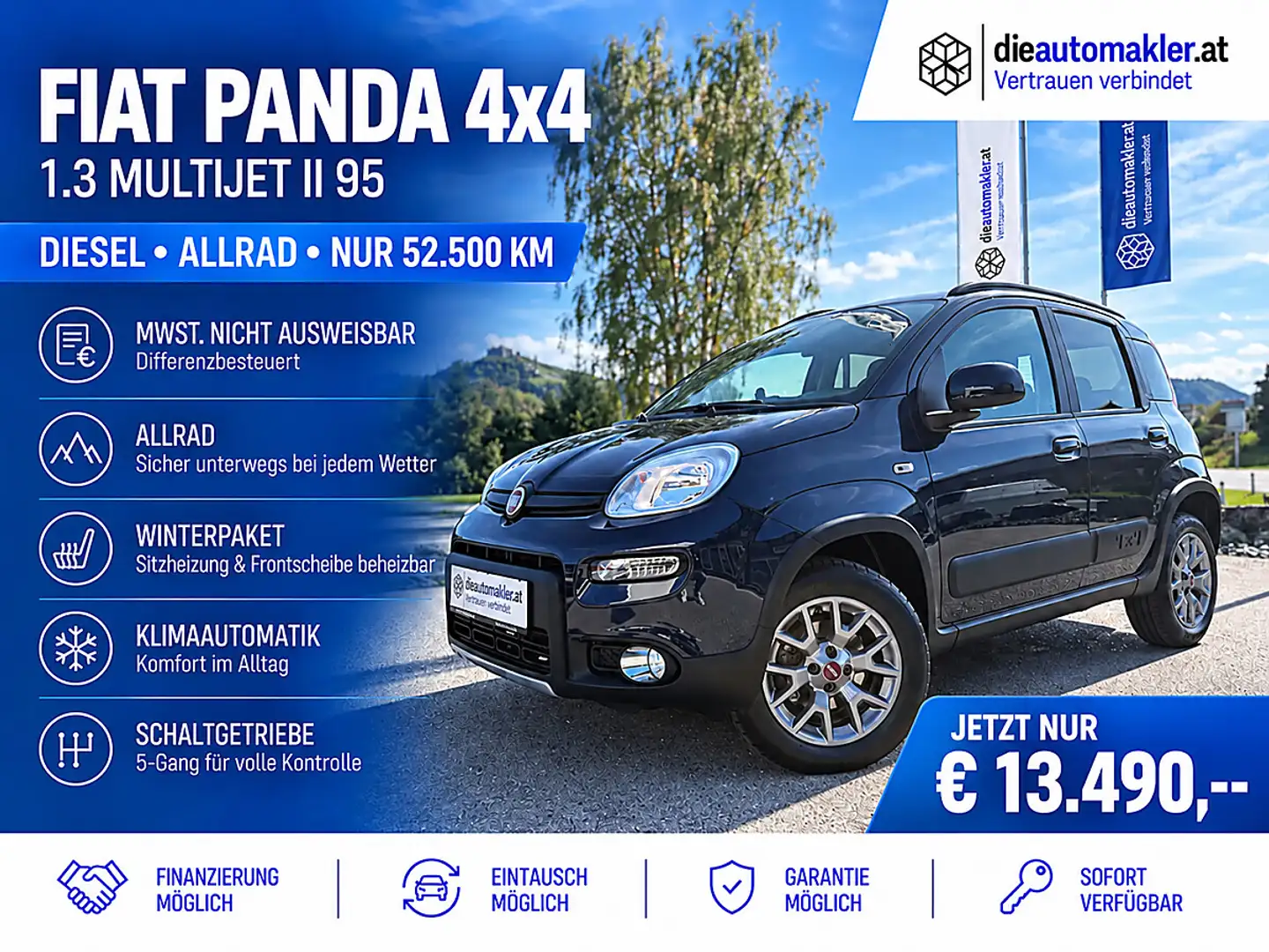 Fiat Panda PANDA 4x4 1.3 MULTIJET II 95 – NUR 52.500 KM | ... Blau - 1