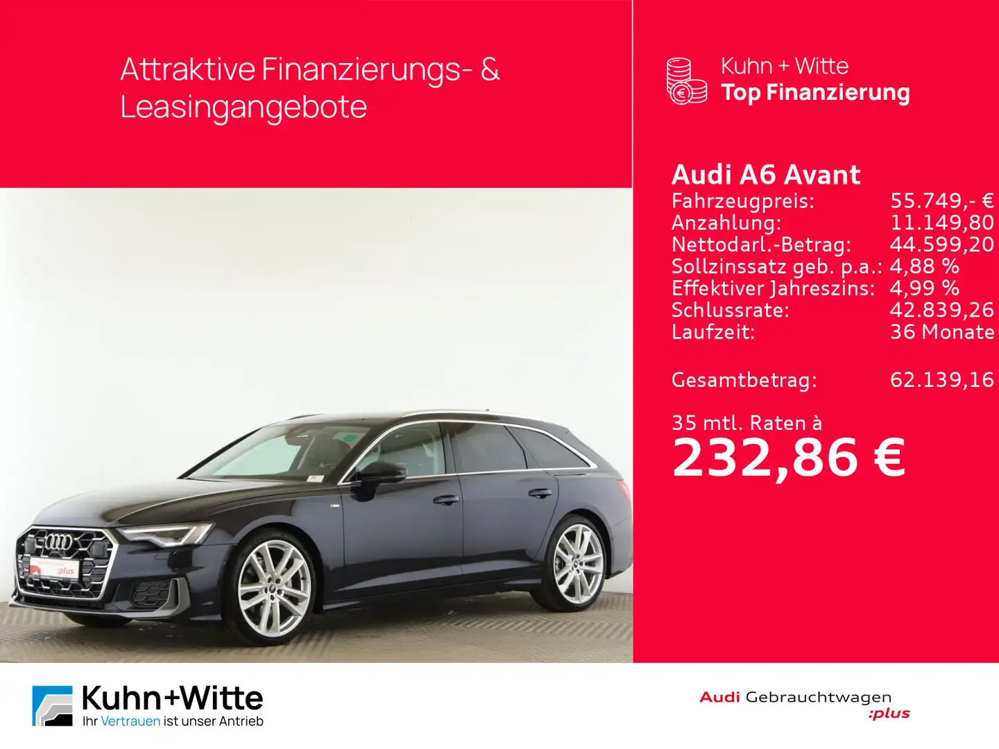 Audi A6 45 TDI quattro S line *AHK*Matrix*Stand Blau - 1