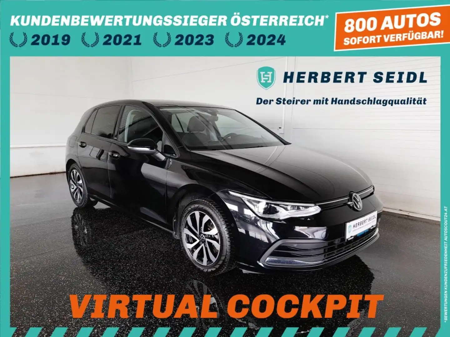 Volkswagen Golf VIII ACTIVE 2,0 TDI DSG *SKY / MATRIX-LED / HEAD-UP / VIRTUELL PRO / NAVI / AHV & KAMERA / ACC / KEYLESS* Schwarz - 1