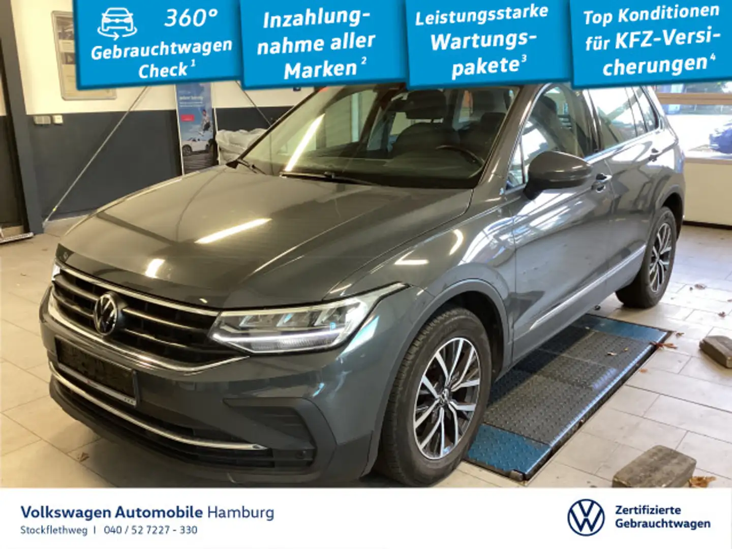 Volkswagen Tiguan 2.0 TDI Life DSG AHK Navi ACC Kamera Grau - 1