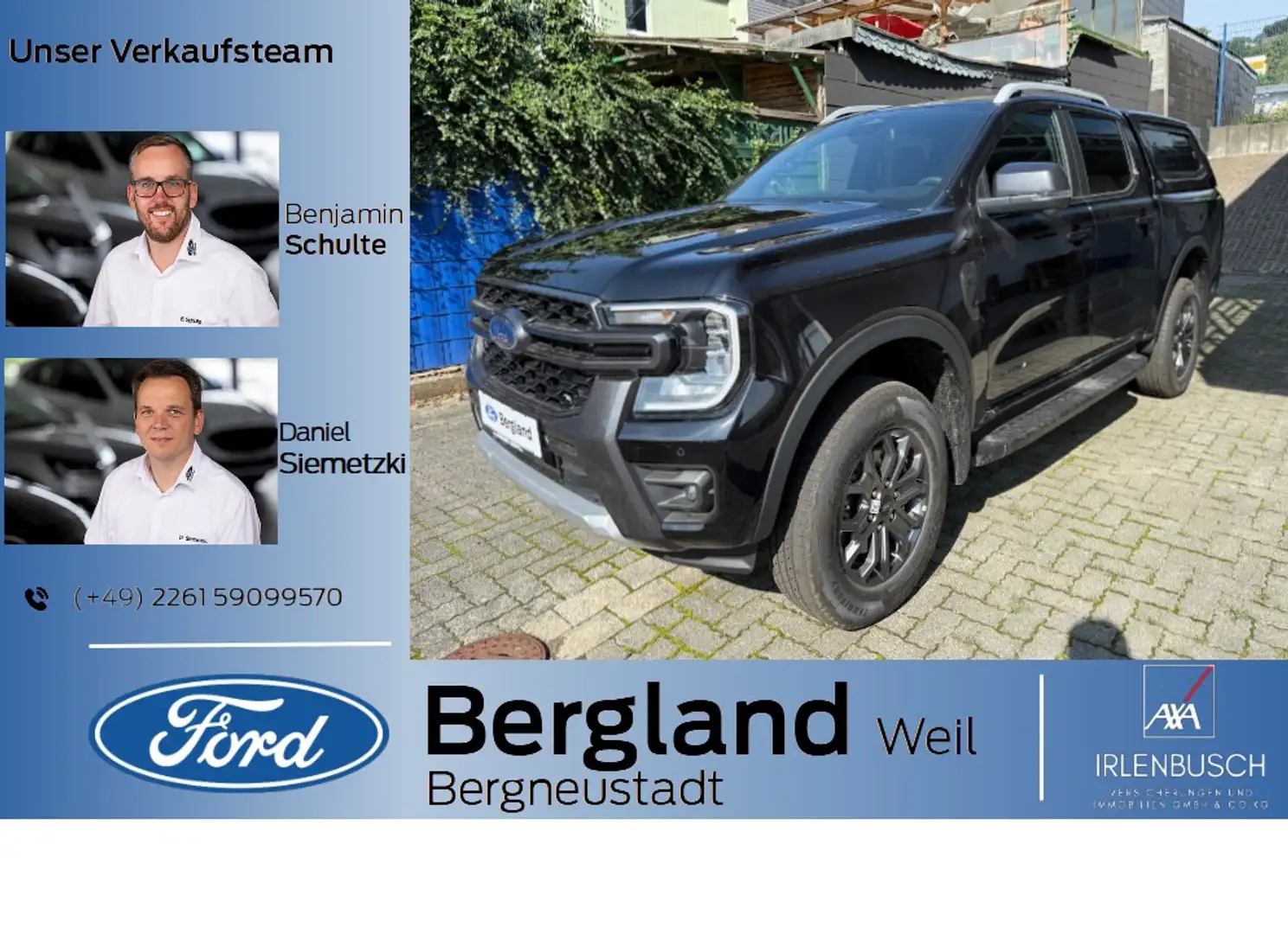 Ford Ranger DOPPELKABINE WILDTRAK 205PS Automatik Negro - 1