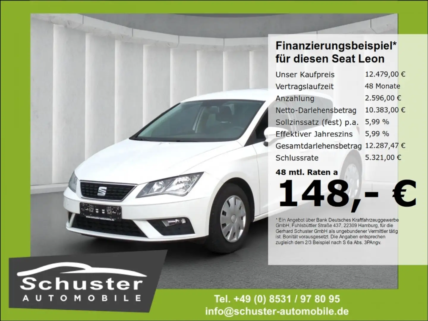 SEAT Leon 1.6TDI*Temp PDC Blueto Nebelsch Alarm Klima Weiß - 1