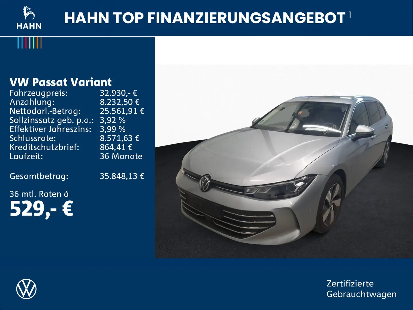 Volkswagen Passat Variant 1.5eTSI DSG Business 360° AHK LED Silber - 2
