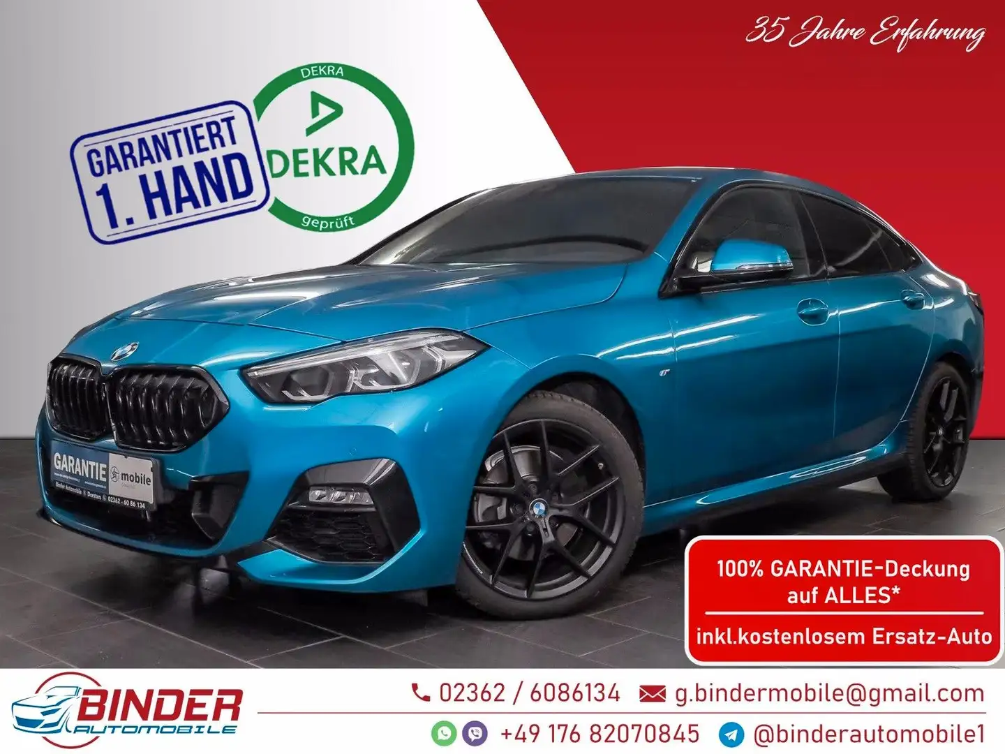 BMW 218 Gran Coupé*M SPORT*SORGLOS-PAKET*8 x ALU*TOP Bleu - 1