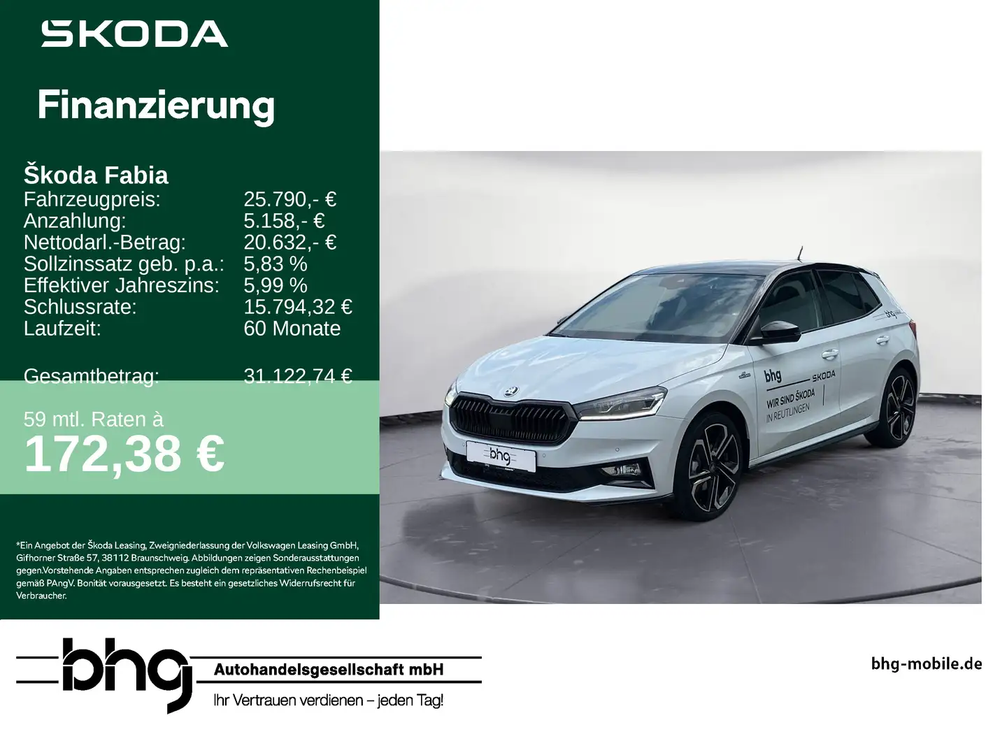 Skoda Fabia Monte Carlo 1,5 TSI 7-Gang-DSG Weiß - 1