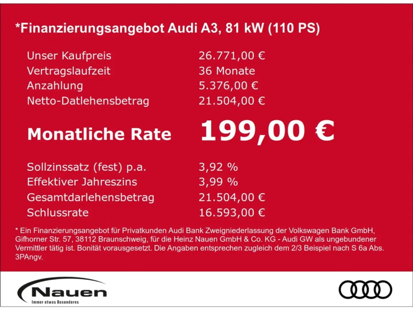 Audi A3 Sportback 30 TFSI Schalter *mtl. 199,-€ 3,99%* Grau - 2