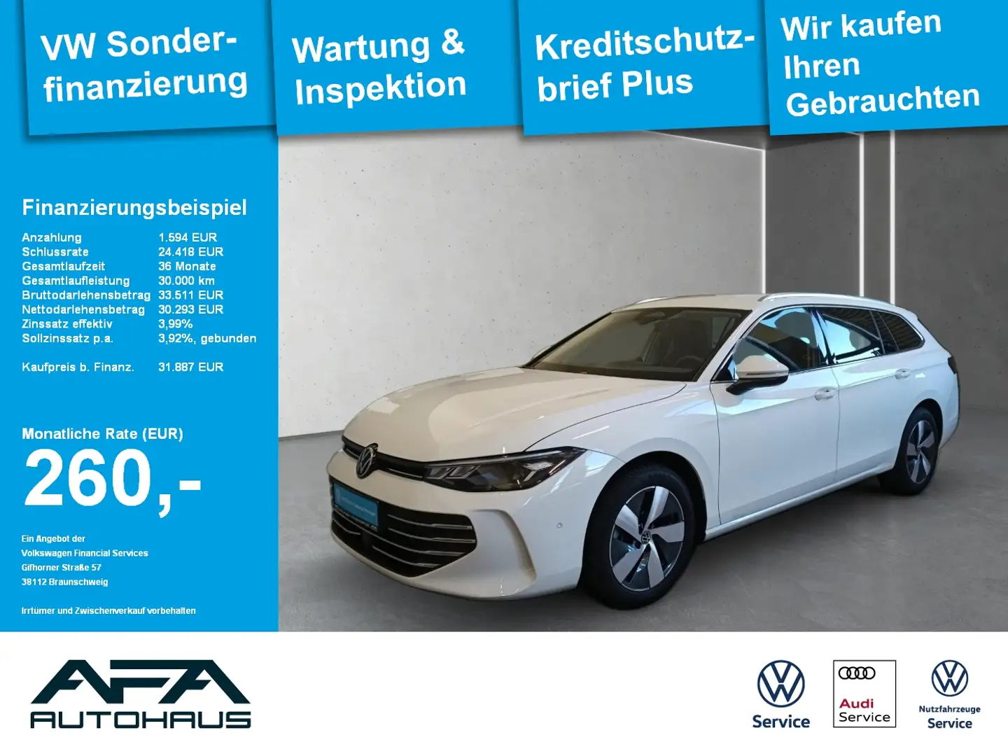 Volkswagen Passat Var. 1.5 eTSI Business DSG AHK*NAV*LED*ACC Alb - 1