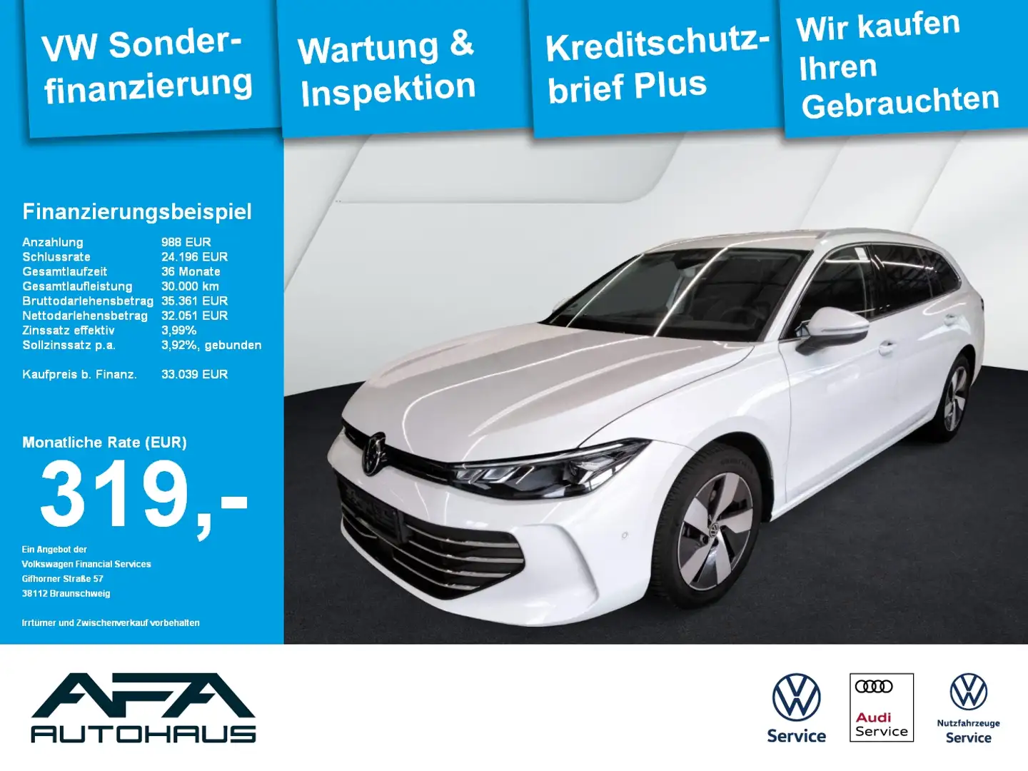 Volkswagen Passat Var. 1.5 eTSI Business DSG AHK*NAV*LED*ACC Blanc - 1