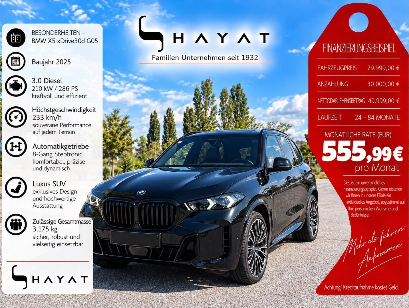 BMW X5 30 d xDrive M Sport Schwarz - 1