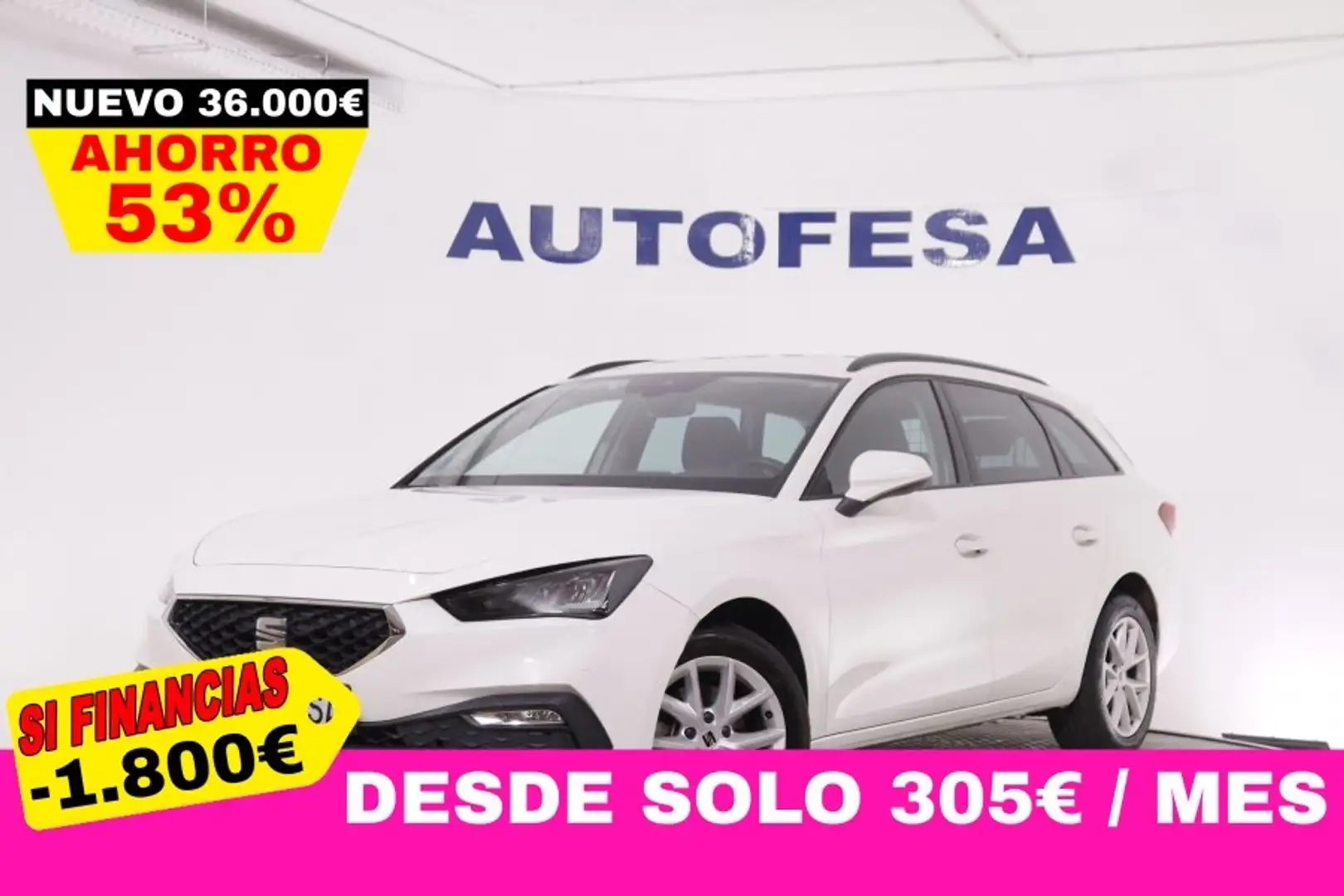 SEAT Leon 1.eTSI STYLE DSG AUTO 110CV 5P # IVA DEDUCIBLE,NAV Blanco - 1