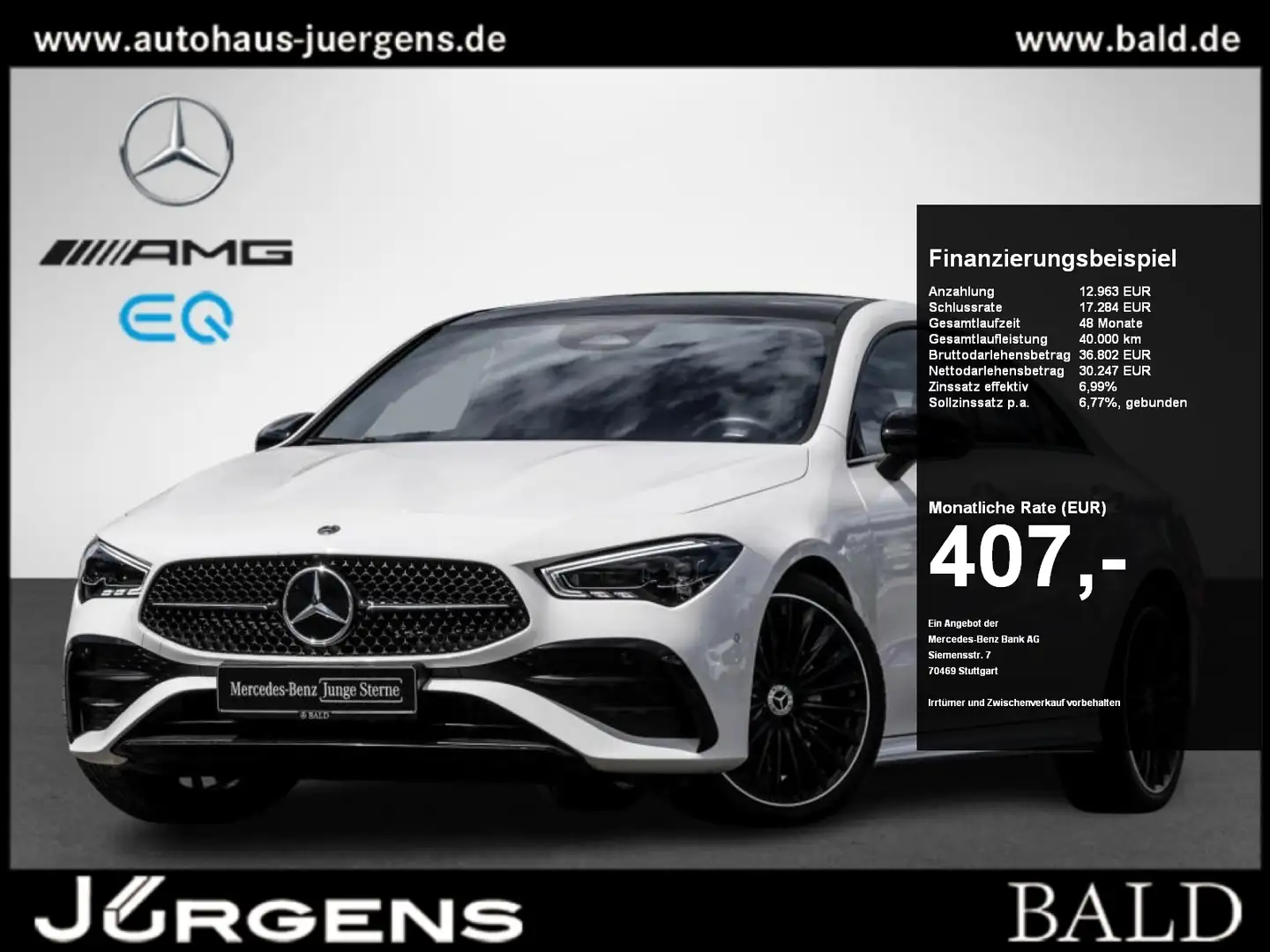 Mercedes-Benz CLA 250 4M AMG-Premium/ILS/Pano/Burm/Night/19" Beyaz - 1