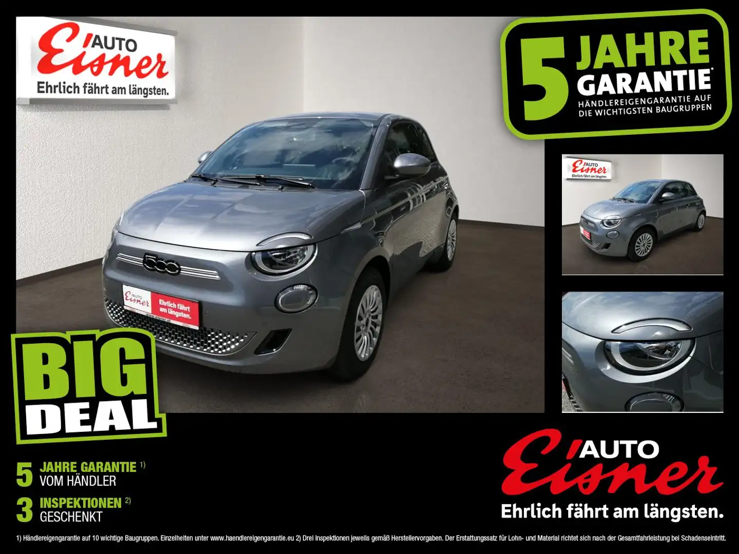 Fiat 500e HB SpurH KlimaA Kam. SHZ Grau - 1