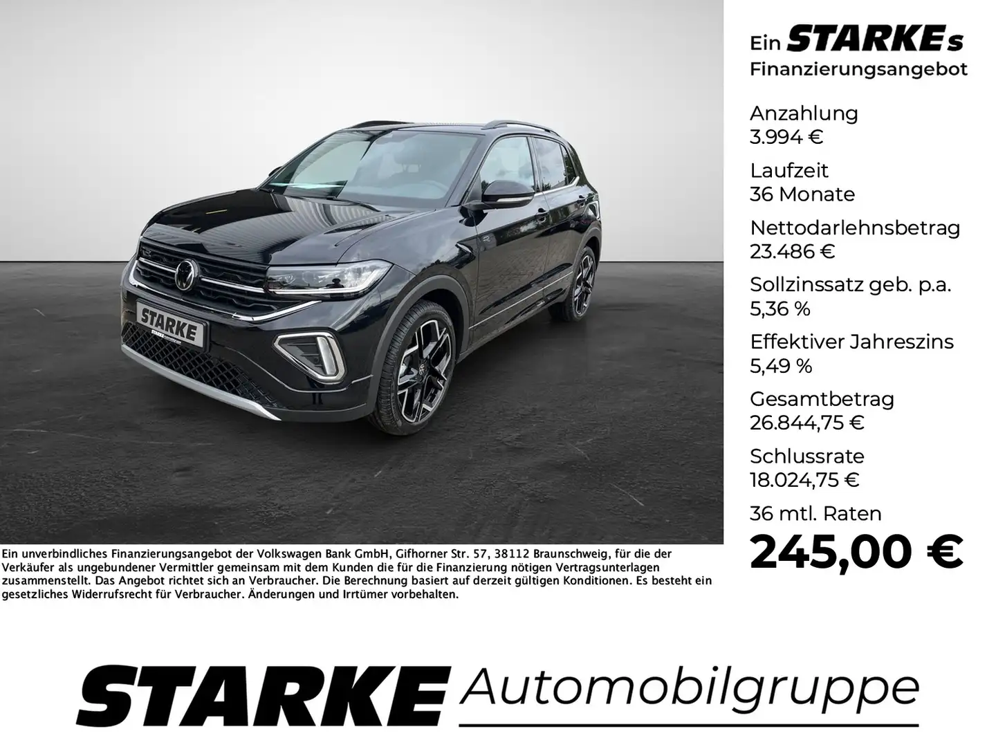 Volkswagen T-Cross 1.0 TSI DSG R-Line Noir - 1