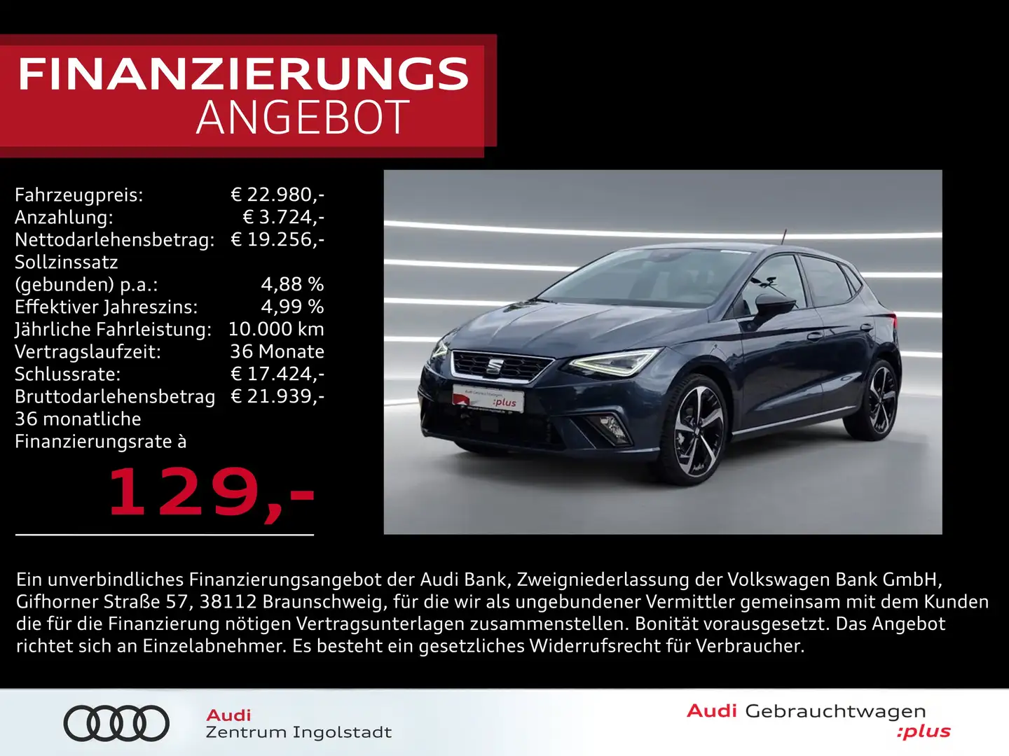 SEAT Ibiza 1.0 TSI DSG FR LED ACC NAVI 18" Virtual Grijs - 1