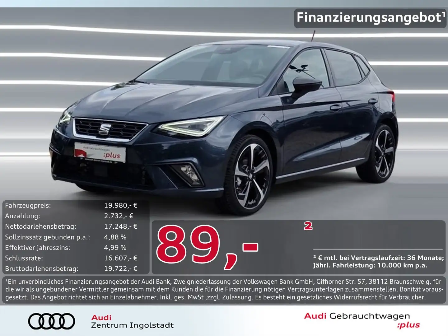 SEAT Ibiza 1.0 TSI DSG FR LED ACC NAVI 18" Virtual Grau - 1