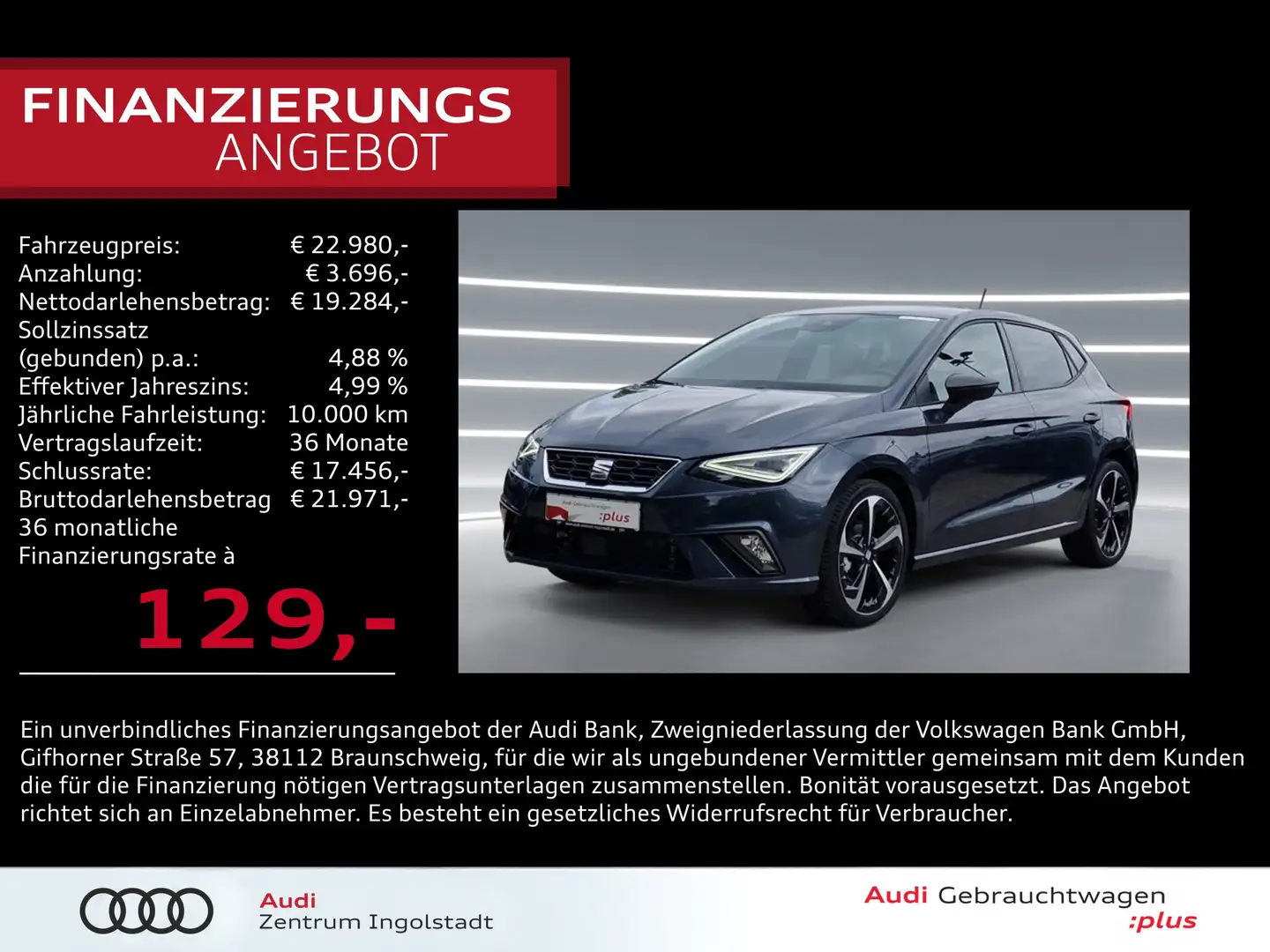 SEAT Ibiza 1.0 TSI DSG FR LED ACC NAVI 18" Virtual Grau - 1