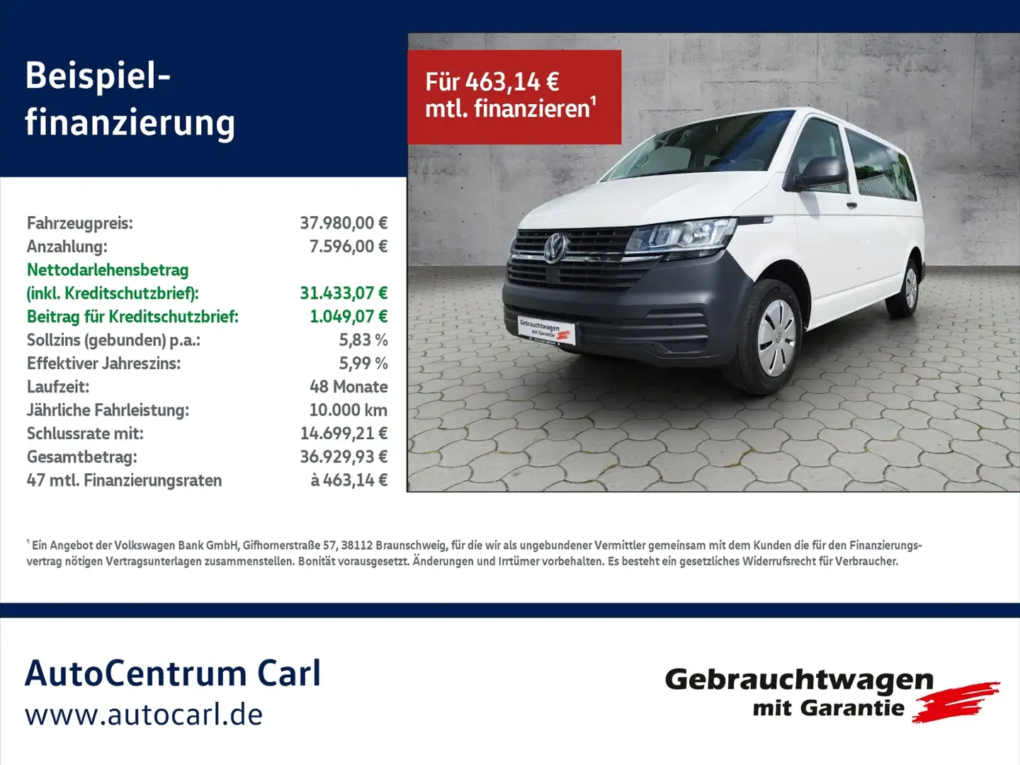 Volkswagen T6.1 Transporter Kombi 4MOTION 2.0TDI 9-Sitzer/Zu Blanc - 1
