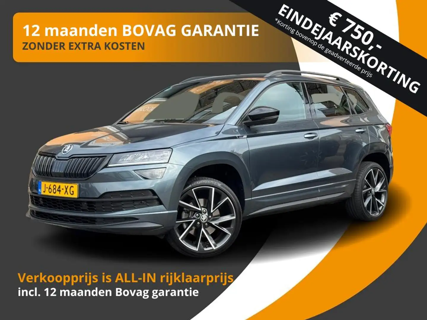 Skoda Karoq 1.5 TSI 150PK DSG AUTOMAAT SPORTLINE NAVI/CARPLAY/ Grijs - 1
