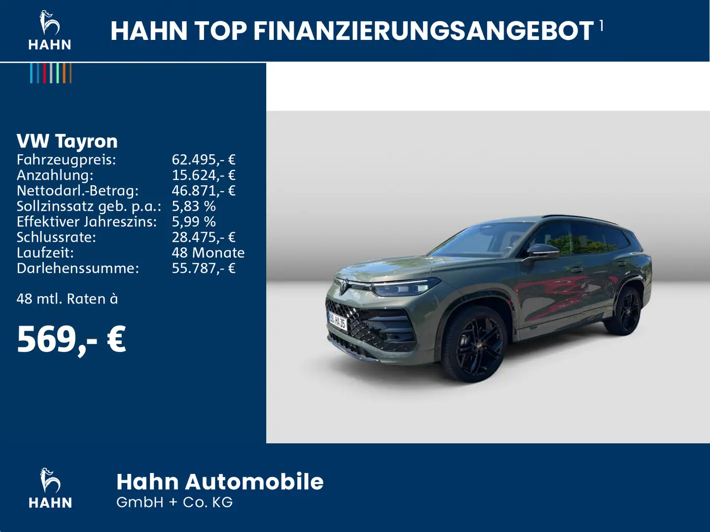 Volkswagen Tayron R-Line 2,0 l TDI SCR 4MOTION 142 Grün - 2