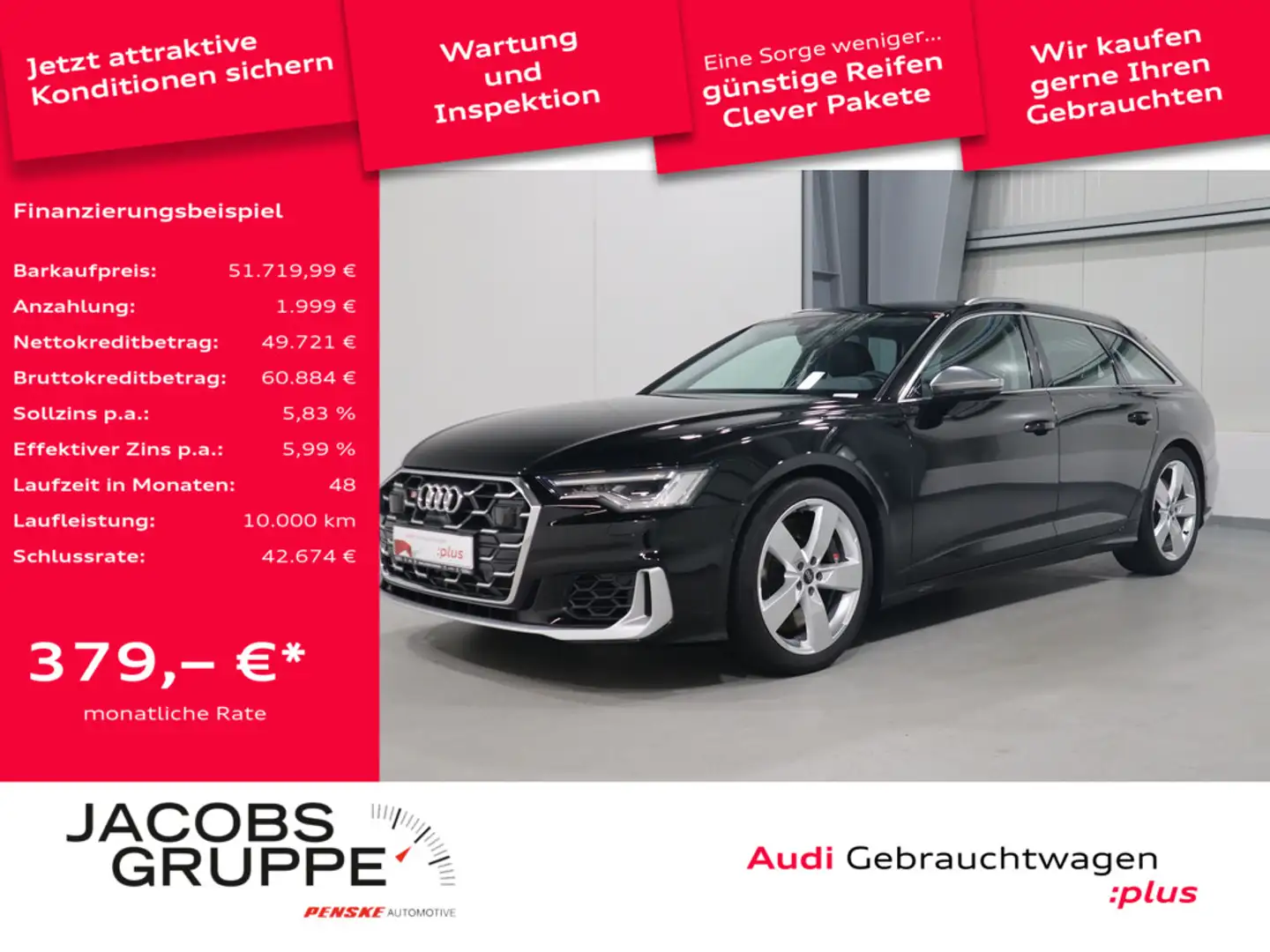 Audi S6 Avant 3.0 TDI quattro VC*LED*PDC * Schwarz - 1
