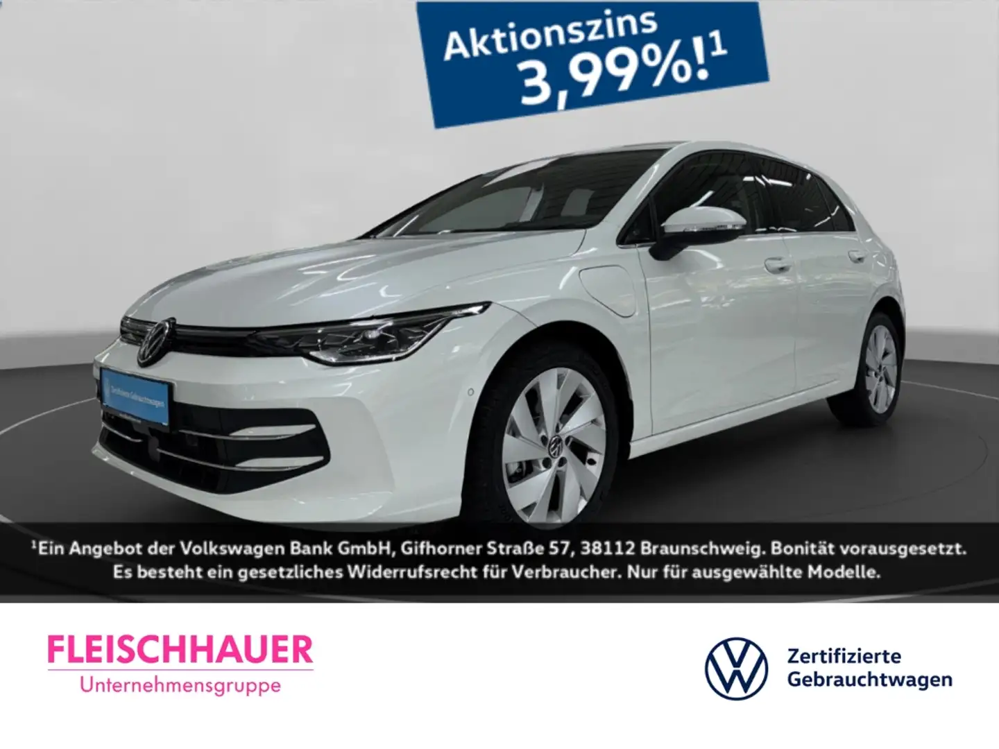 Volkswagen Golf VIII Style 1.5 TSI eHybrid MATRIX+HUD+ACC+NAVI+RFK Weiß - 1