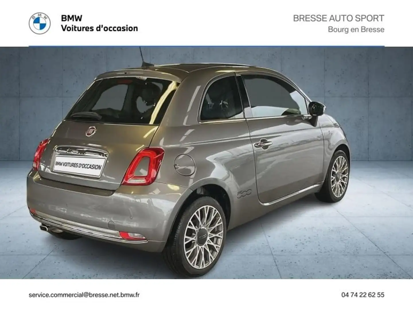Fiat 500e 1.2 8v 69ch Eco Pack Lounge Euro6d Gris - 2