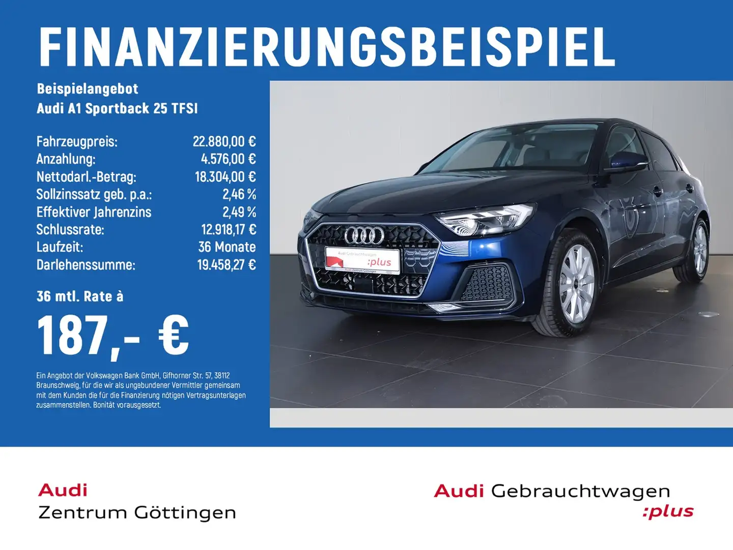 Audi A1 Sportback 25 TFSI advanced +LED+ INFOTAINMENT Blau - 2