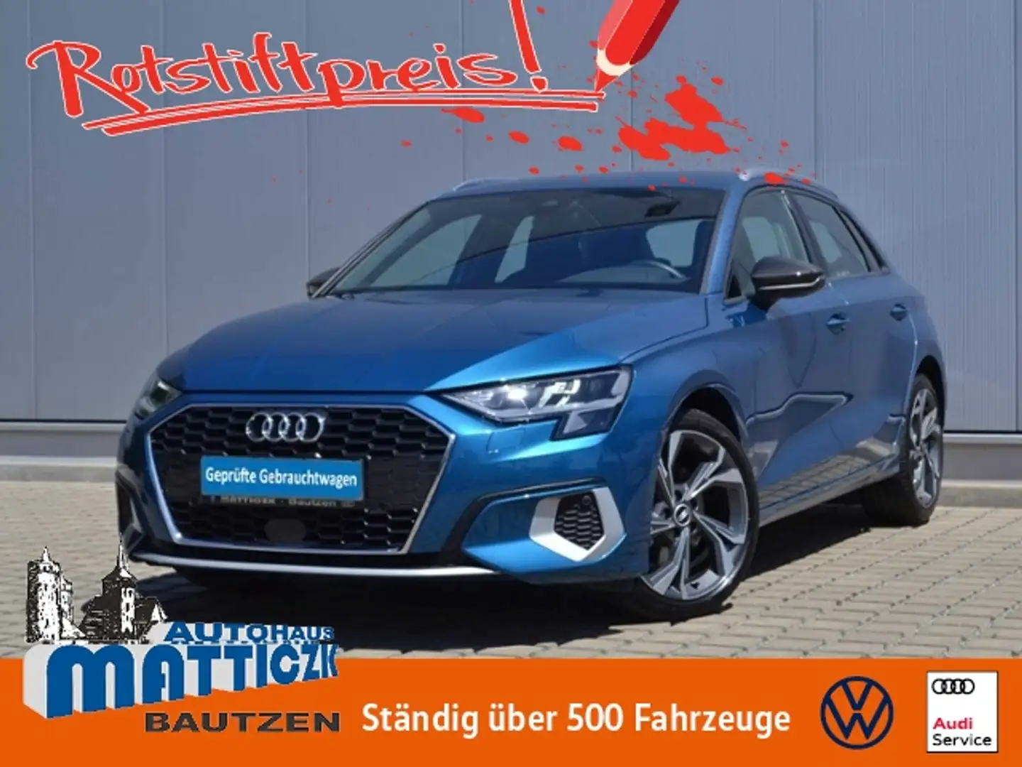 Audi A3 Sportback 35 TFSI S-tronic NP:45.976/AHK/18-ZOLL/ Blau - 1