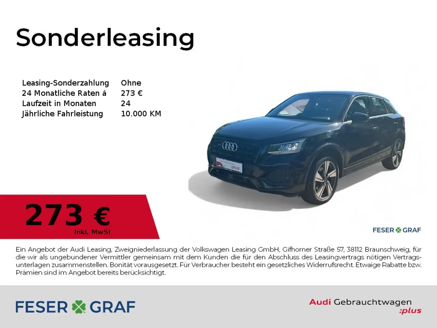Audi Q2 Advanced 40 TFSI quattro S tronic Kamera/Navi+/Led Schwarz - 1