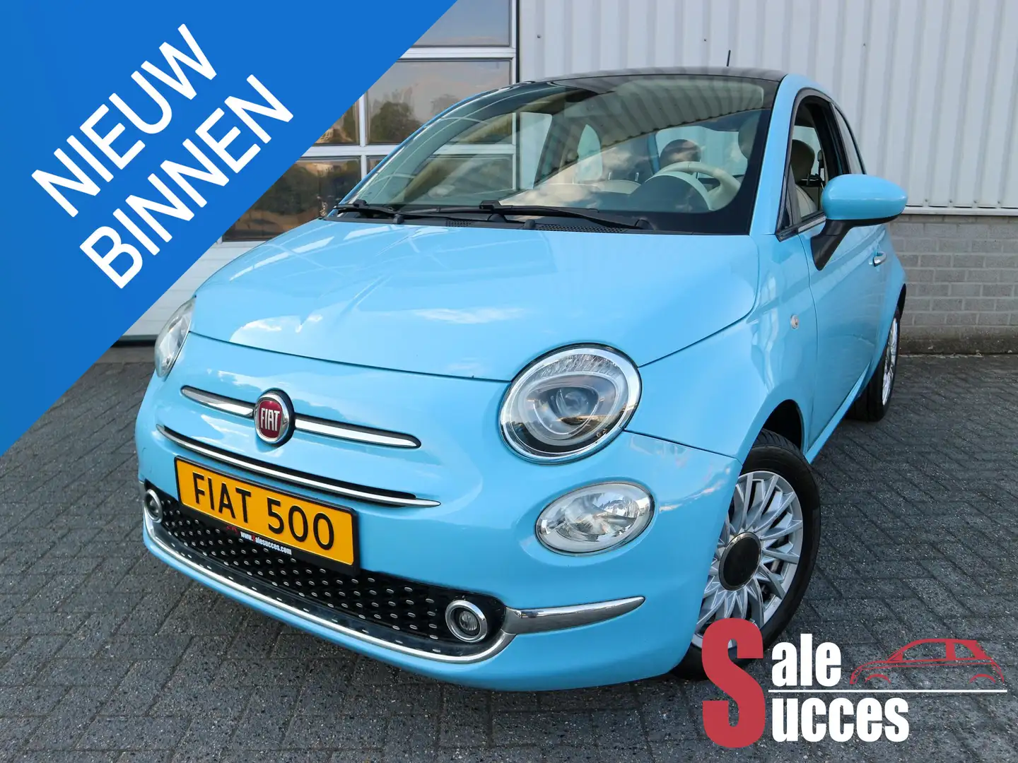 Fiat 500 1.2 Lounge Navigatie babyblauw Blauw - 1