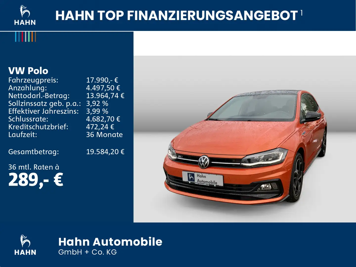 Volkswagen Polo 1.0 TSI Highline ACC Einparkh LED Sitzhzg Orange - 2