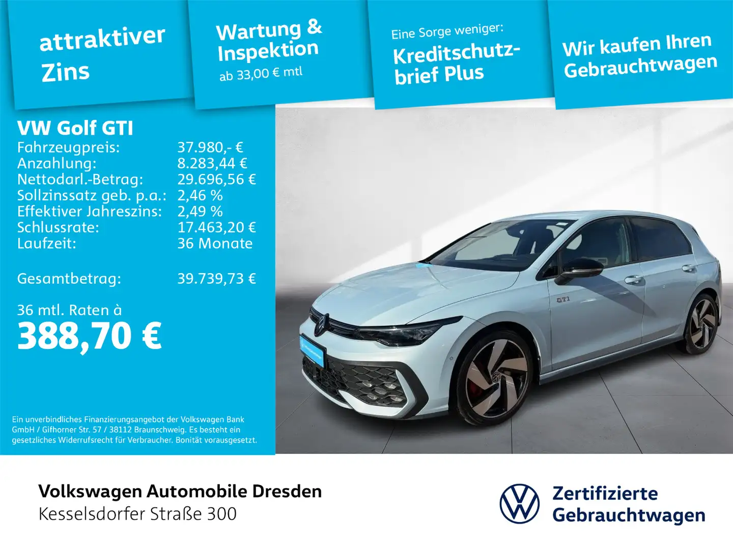 Volkswagen Golf GTI Golf VIII GTI 2.0 TSI DSG Kamera LED Navi ACC Blau - 1