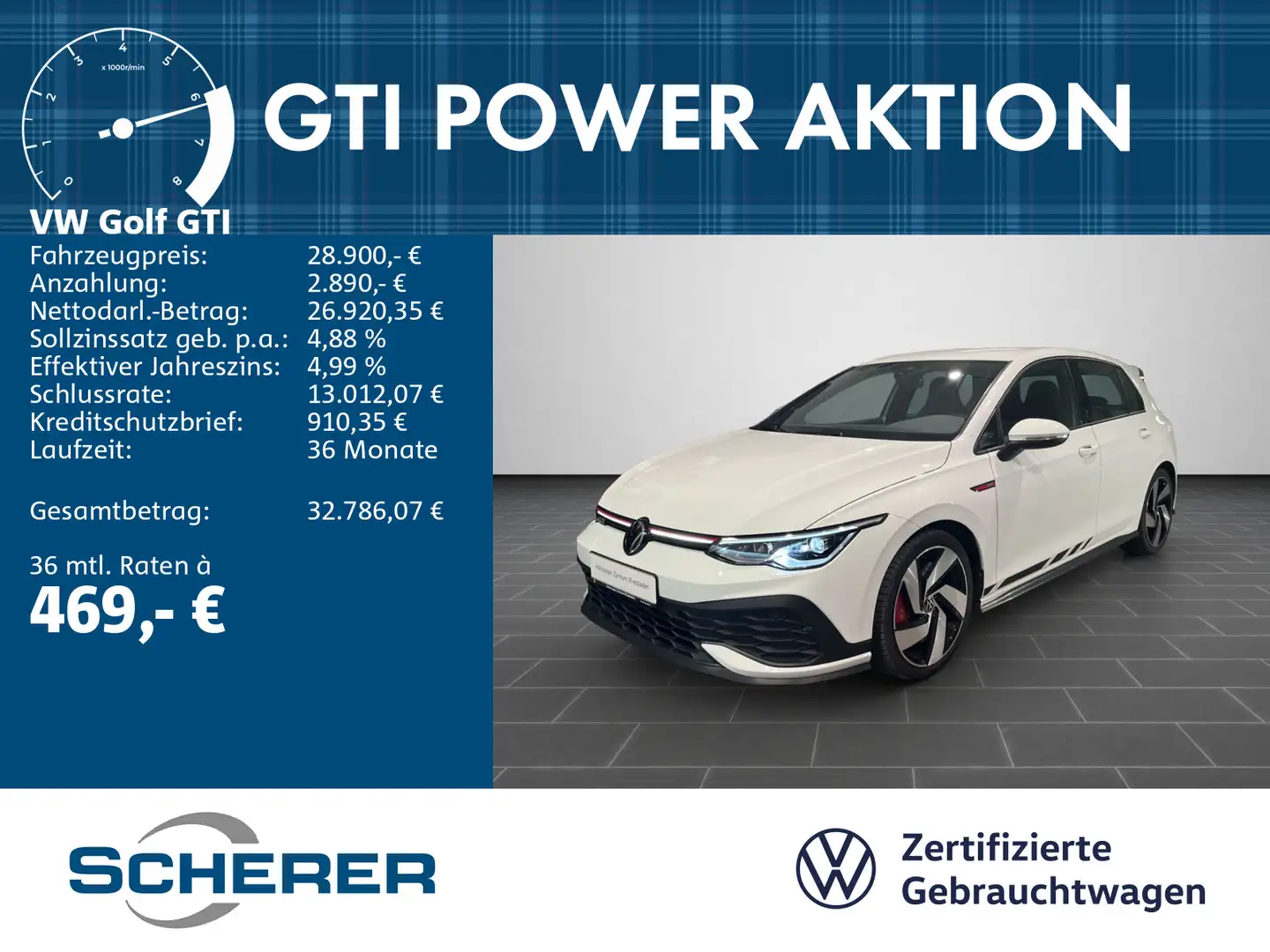 Volkswagen Golf GTI Golf VIII GTI Clubsport 2.0 TSI DSG, Navi, Sitzh Weiß - 1
